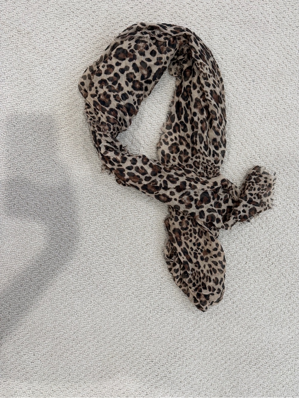 Leopard Print Lightweight Scarf in Brown